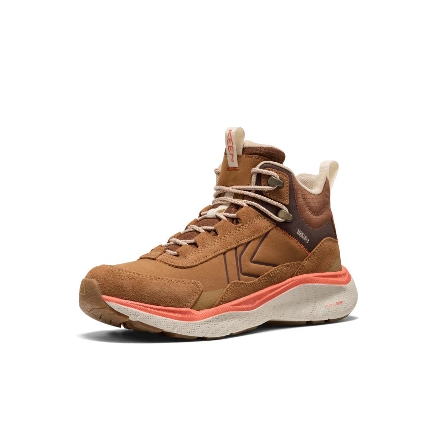 Women's Keen Leiki Leather Waterproof Hiking Boots - Chipmunk/Birch