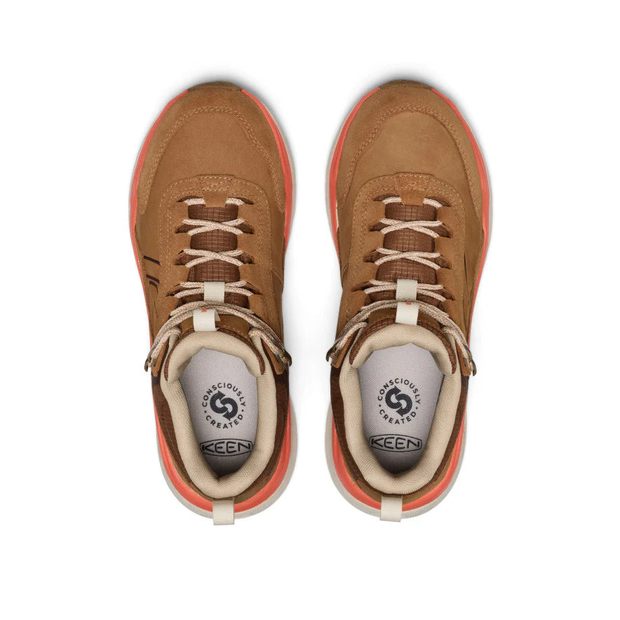 Women's Keen Leiki Leather Waterproof Hiking Boots - Chipmunk/Birch