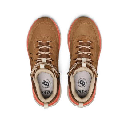 Women's Keen Leiki Leather Waterproof Hiking Boots - Chipmunk/Birch
