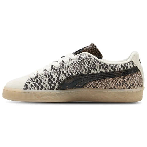 Women's Puma Suede Snake - Frosted Ivory/Puma Black