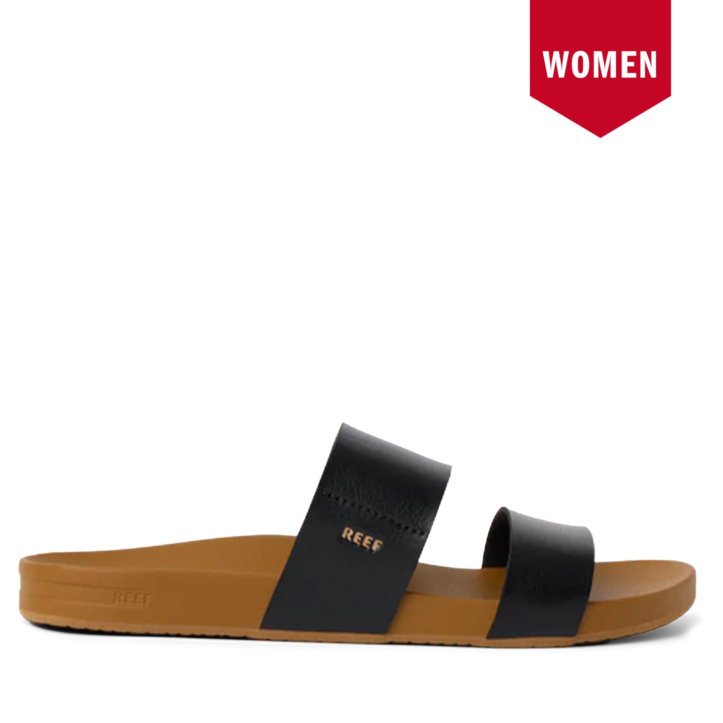 Women's Reef Cushion Vista Slides - Black / Nature