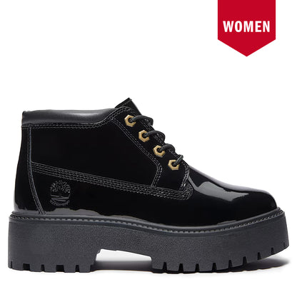 Women´s Timberland Patent Leather Stone Street Platform Chukka - Black Black