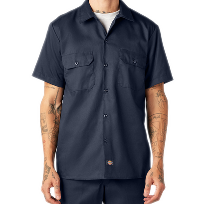 Men's Dickies Slim Fit FLEX Twill Work Shirt - Dark Navy