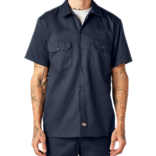 Men's Dickies Men's Slim Fit FLEX Twill Work Shirt - Dark Navy