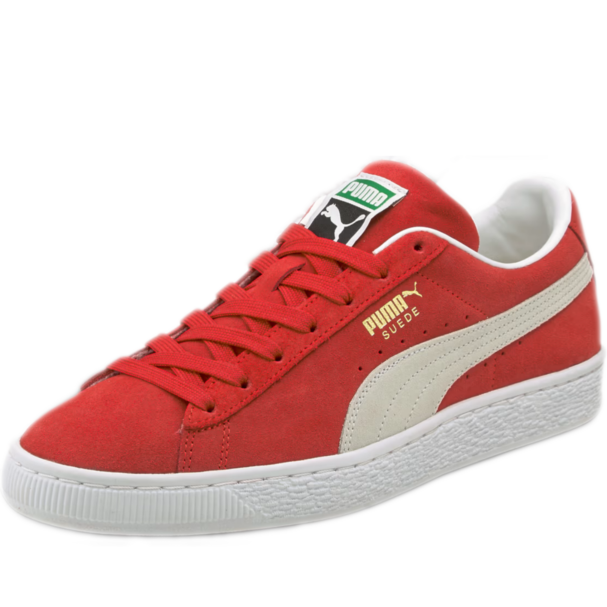 Men's Puma Suede Classic XXI Shoes - High Risk Red/White Men's Puma Suede Classic XXI Shoes - High Risk Red/White