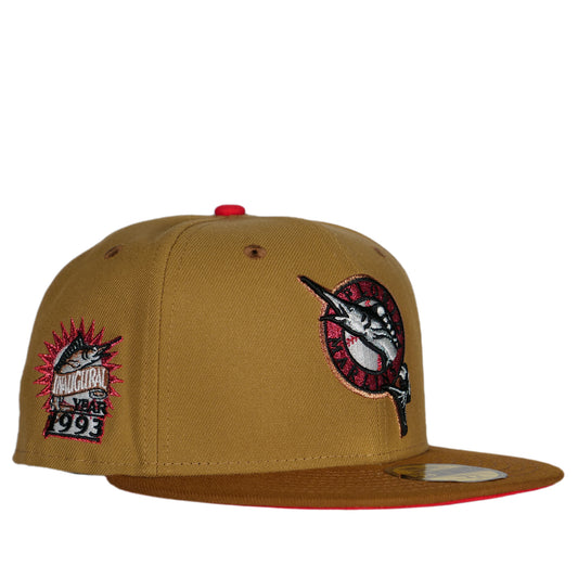 New Era Florida Marlins 59Fifty Fitted Hat - Wheat/ Peanut/ Red